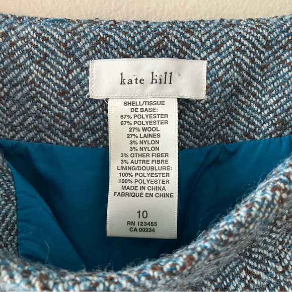 KATE HILL Wool Blend Tweed A-Line Skirt - Picture 5 of 5